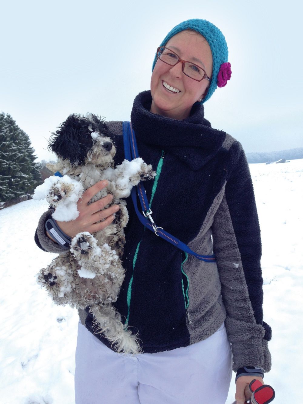 Mit dem Bolonka Zwetna im Schnee